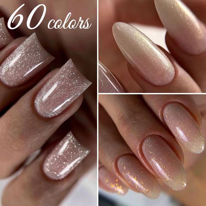 UR SUGAR 15ml Shimming Jelly Nude Pink Nail Gel Polish Glitter Milky White Varnis Semi Permanent Nail Art Manicure Design