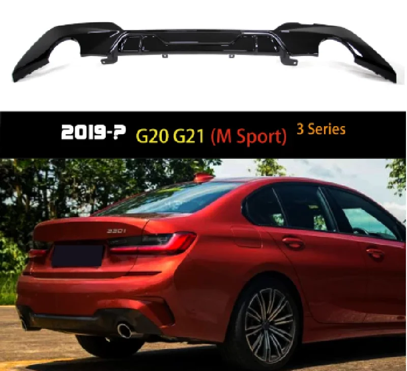 

Car Accessories Rear Bumper Lip Diffuser Splitter Gloss Black Rear Lip Fit For BMW 3 Series G20 G21 M Sport Model PP Material