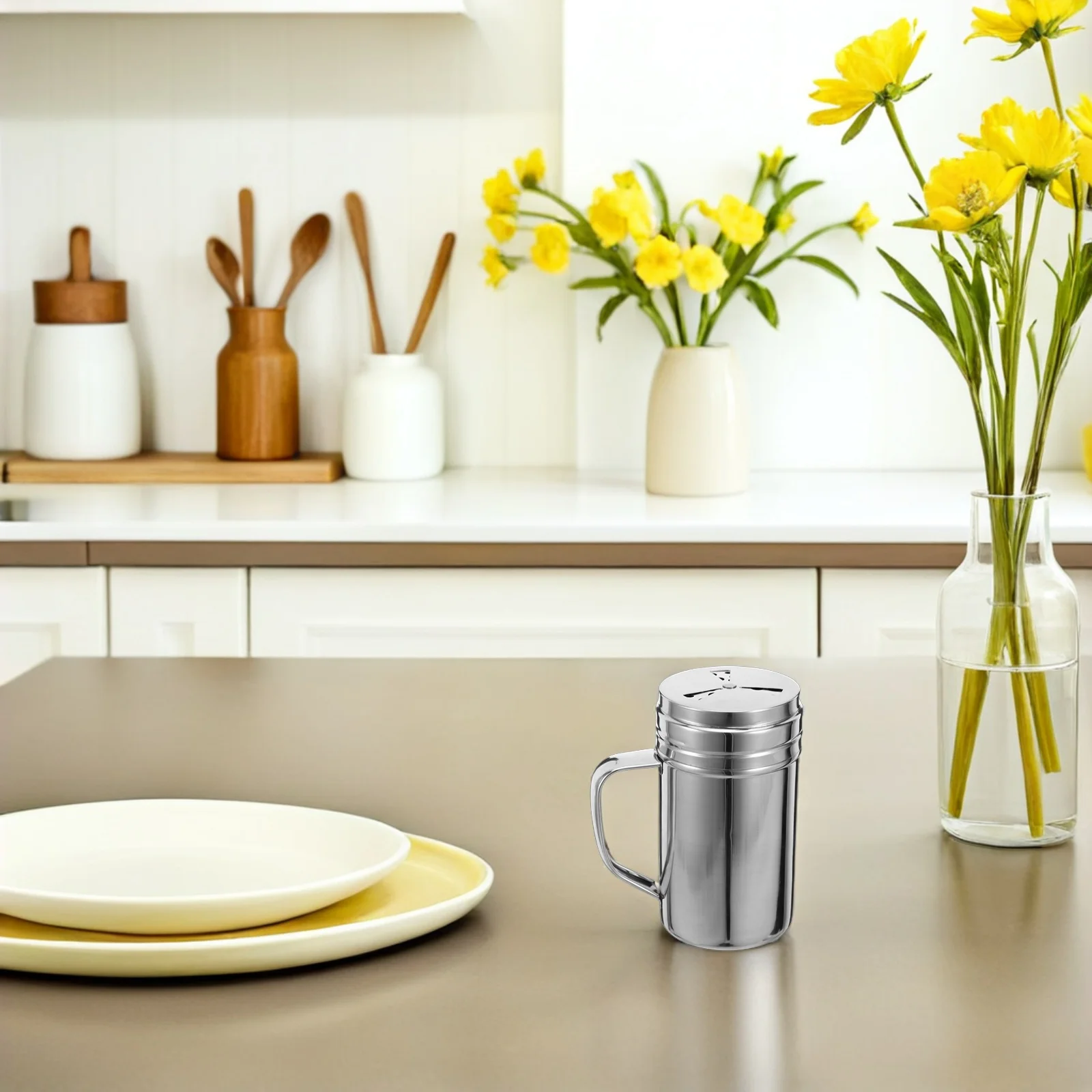 

Robust Stainless Steel Seasoning Pot with Handle - Moisture Resistant Spice Jar for Salt Sugar Herbs - Camping