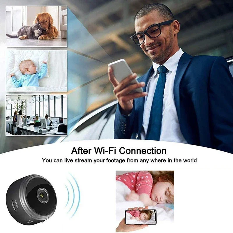 Minicámara A9 con WiFi, grabadora de vídeo inalámbrica, grabadora de voz, monitoreo de seguridad, hogar inteligente para bebés y Mascotas