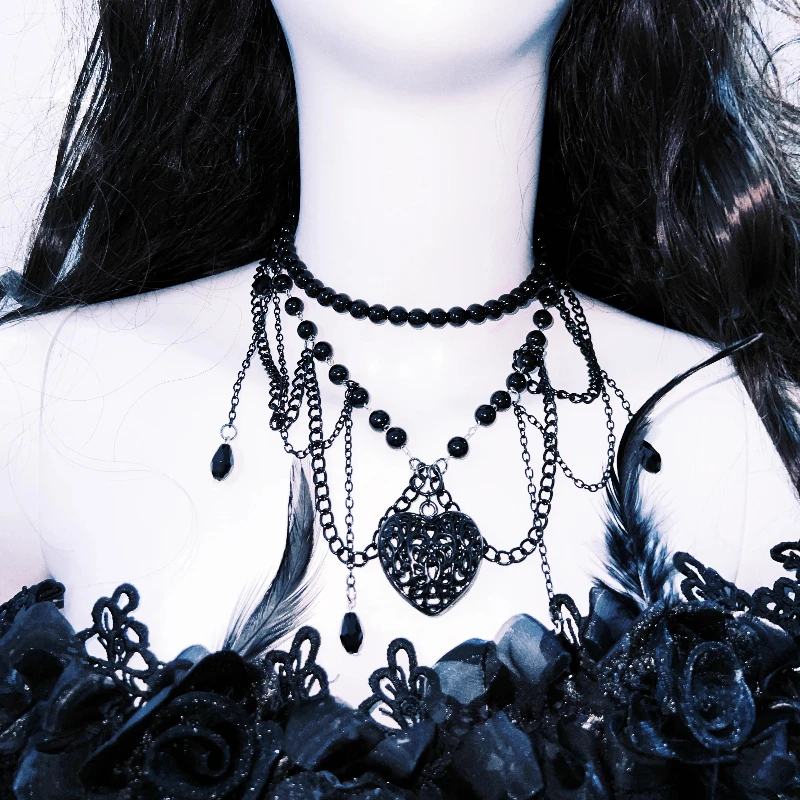 Original Design Gothic Lace Off-Shoulder Tube Top Long Dress Punk Retro Autumn Halloween Dark Waist Cincher Long Dresses Ladies