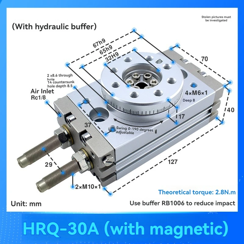 Rotary gripper finger cylinder, oscillating pneumatic gripper, rotary cylinder