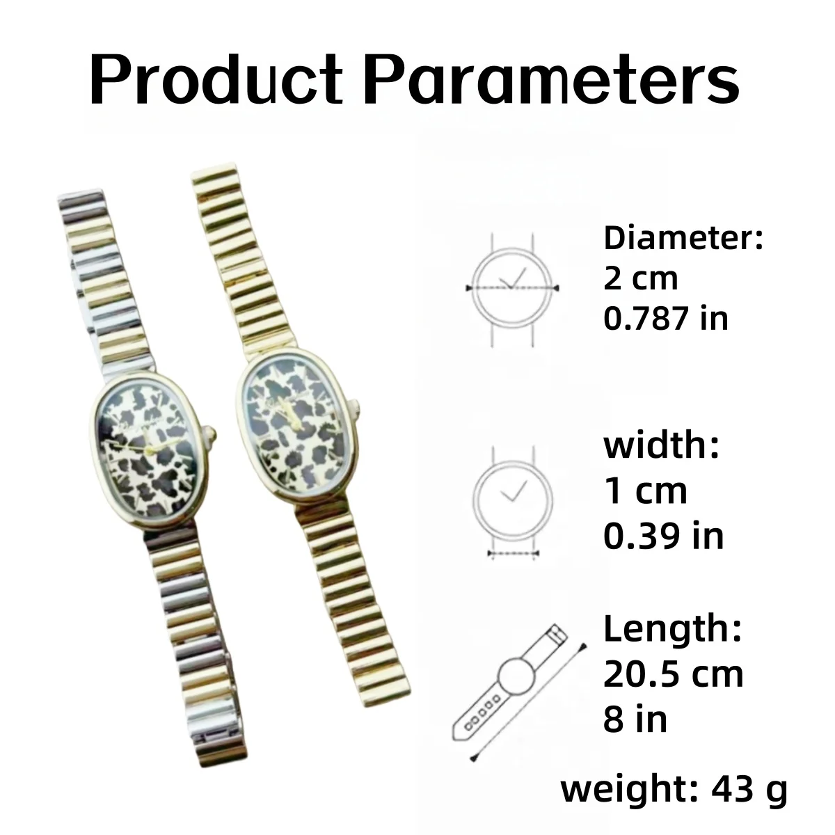 ساعات نسائية أنيقة بمينا بيضاوي عتيق مع سوار ساعة من سبائك الزنك بطبعة الفهد للارتداء اليومي وإكسسوارات الأزياء وهدايا العيد