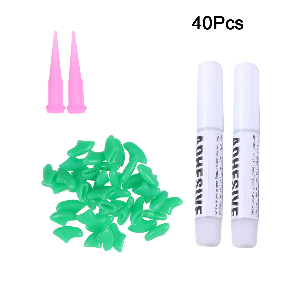 

40Pcs Cat Nail Covers Claw Protectors Durable Scratch Prevention Adhesive Nail Caps Comfortable Xs Green