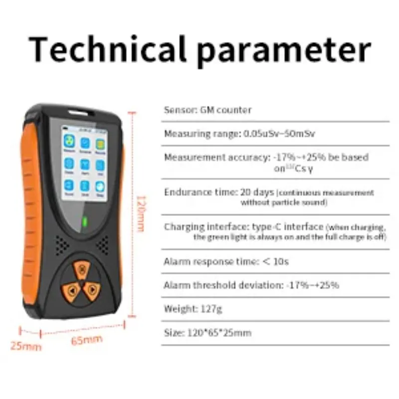 Detektor Radiasi Nuklir Aikesi, HFS-10, Monitor Radiasi Bergagang Portabel Dengan Layar LCD X ,Beta ,Gamma Ray