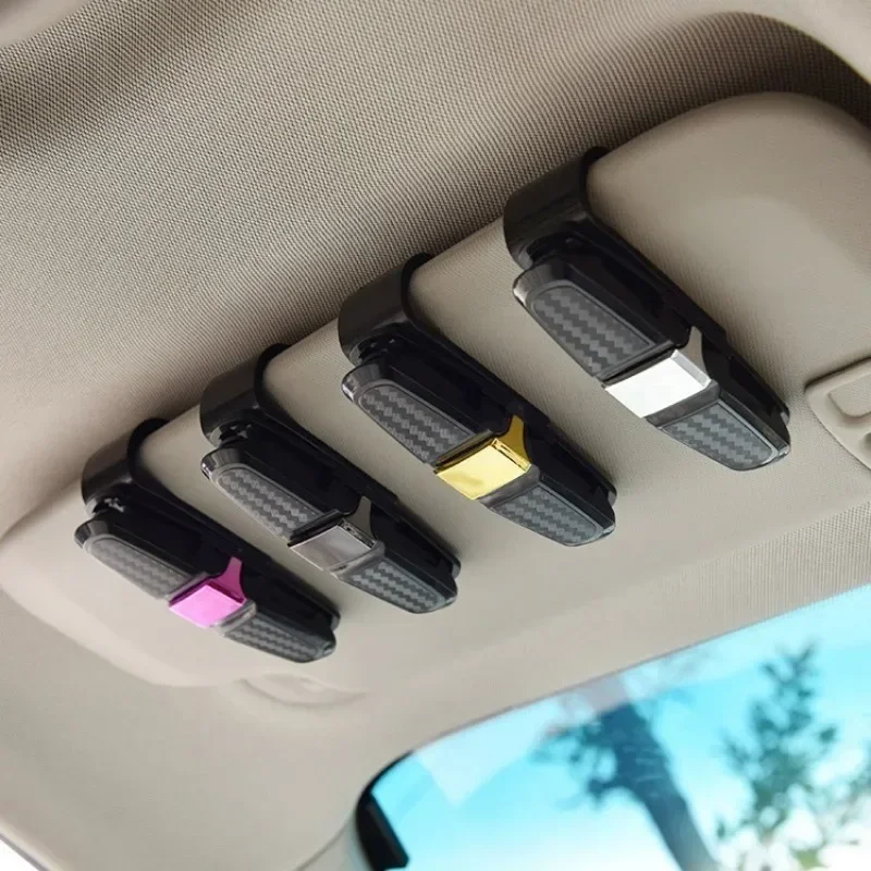 1PC 180 Degree Glasses Holder for Car Sun Visor, Sunglasses Eyeglasses Mount with Ticket Card Clip Car Sun Visor Car Interior image 4