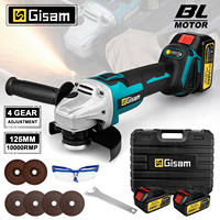 Gisam 125mm Brushless Angle Grinder 4 Gears Cordless Grinding Polishing Cutting Machine Power Tools For Makita 18V Battery