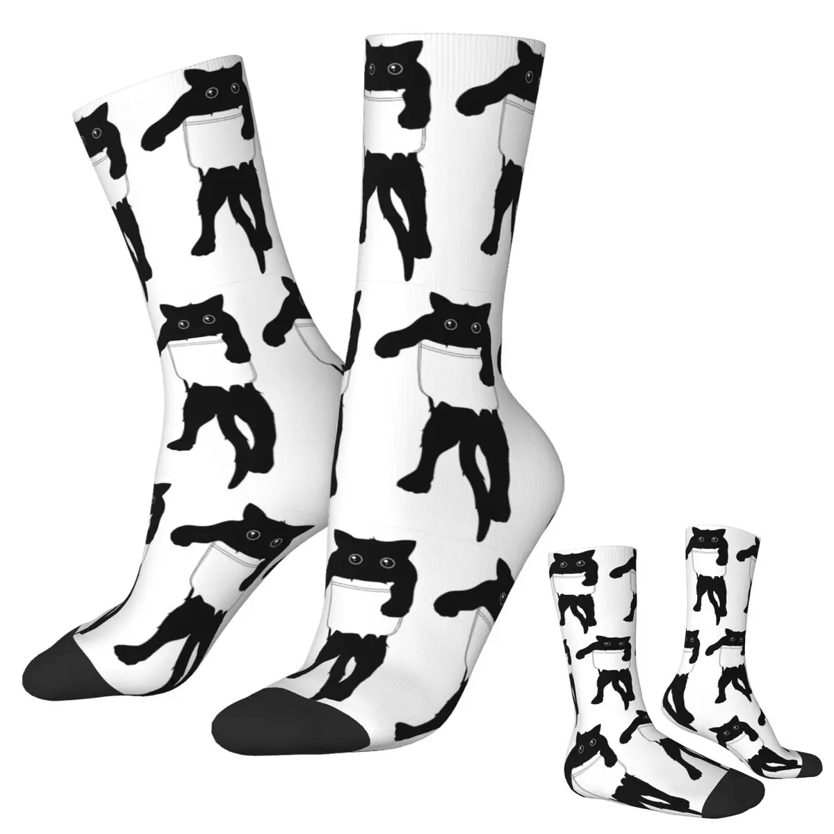 شنق فضفاض القطة السوداء جيب الفن الجوارب Harajuku جوارب عالية الجودة الجوارب الطويلة اكسسوارات للجنسين هدية عيد ميلاد