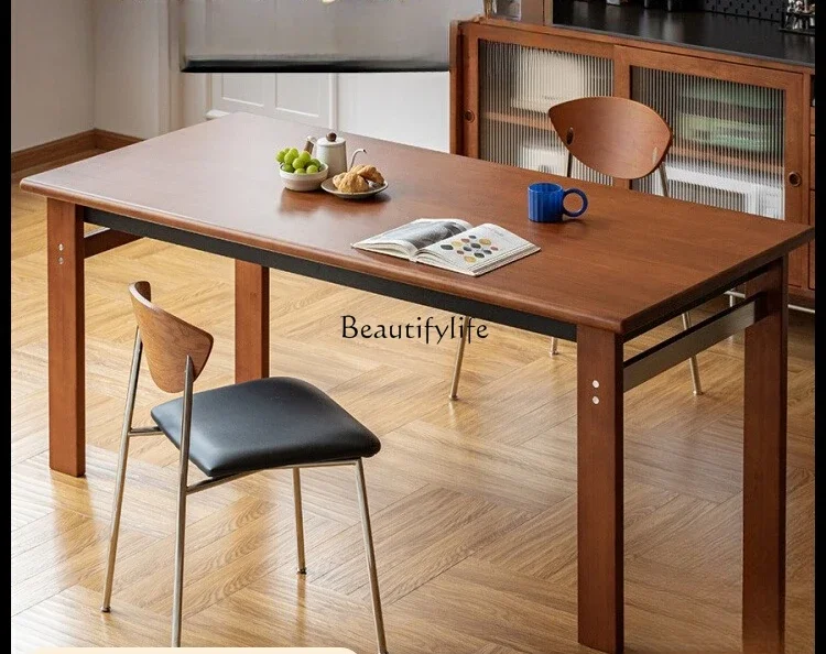 

12Vintage Home Solid Wood Dining Table Mid-Century Style Large Board Workbench Long Table