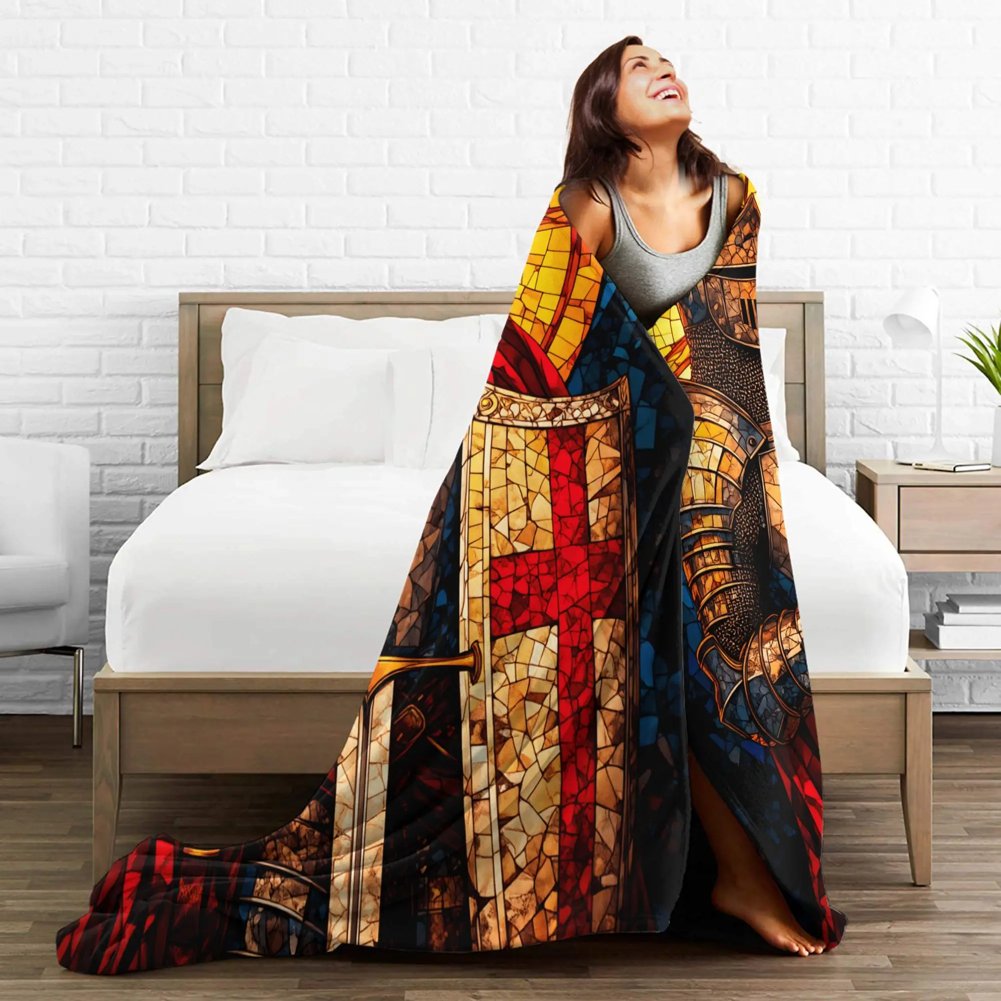 لينة بطانية الاطفال نزهة تمبلار الدم فارس الشرف الصليبية المقدسة رمي بطانية الفانيلا المفرش للمنزل ديكور أريكة غطاء سرير #3