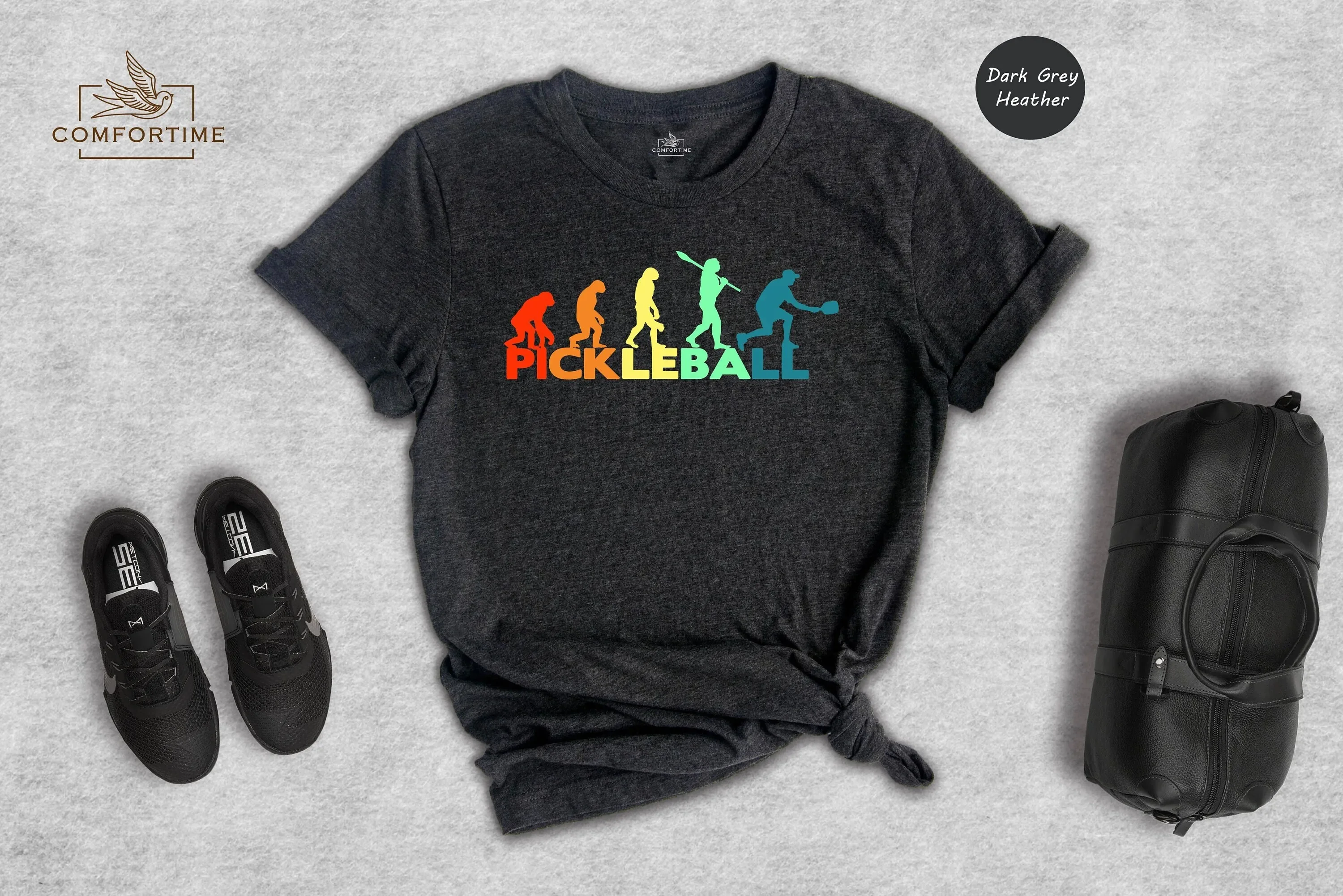 Pickleball Evolution T Shirt Retro Player Human Funny