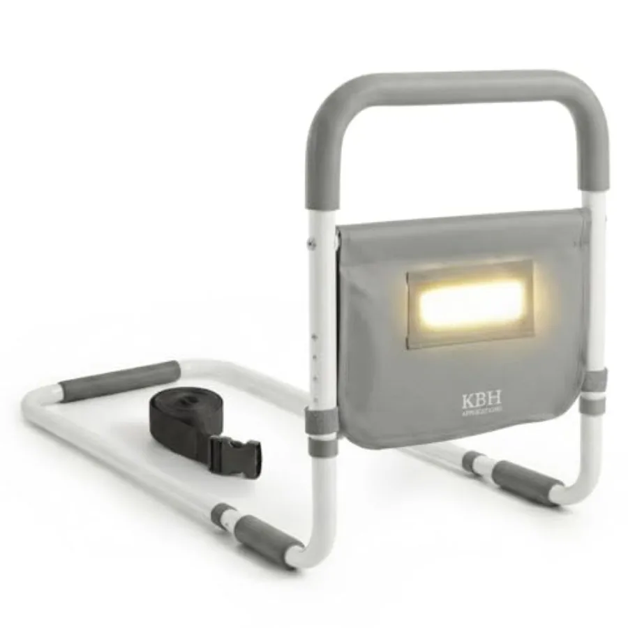 

Прикроватные поручни для пожилых людей с ночником и сумкой для хранения, регулируемые по высоте, для безопасности и помощи при вставании с кровати, для пожилых и послеоперационных пациентов