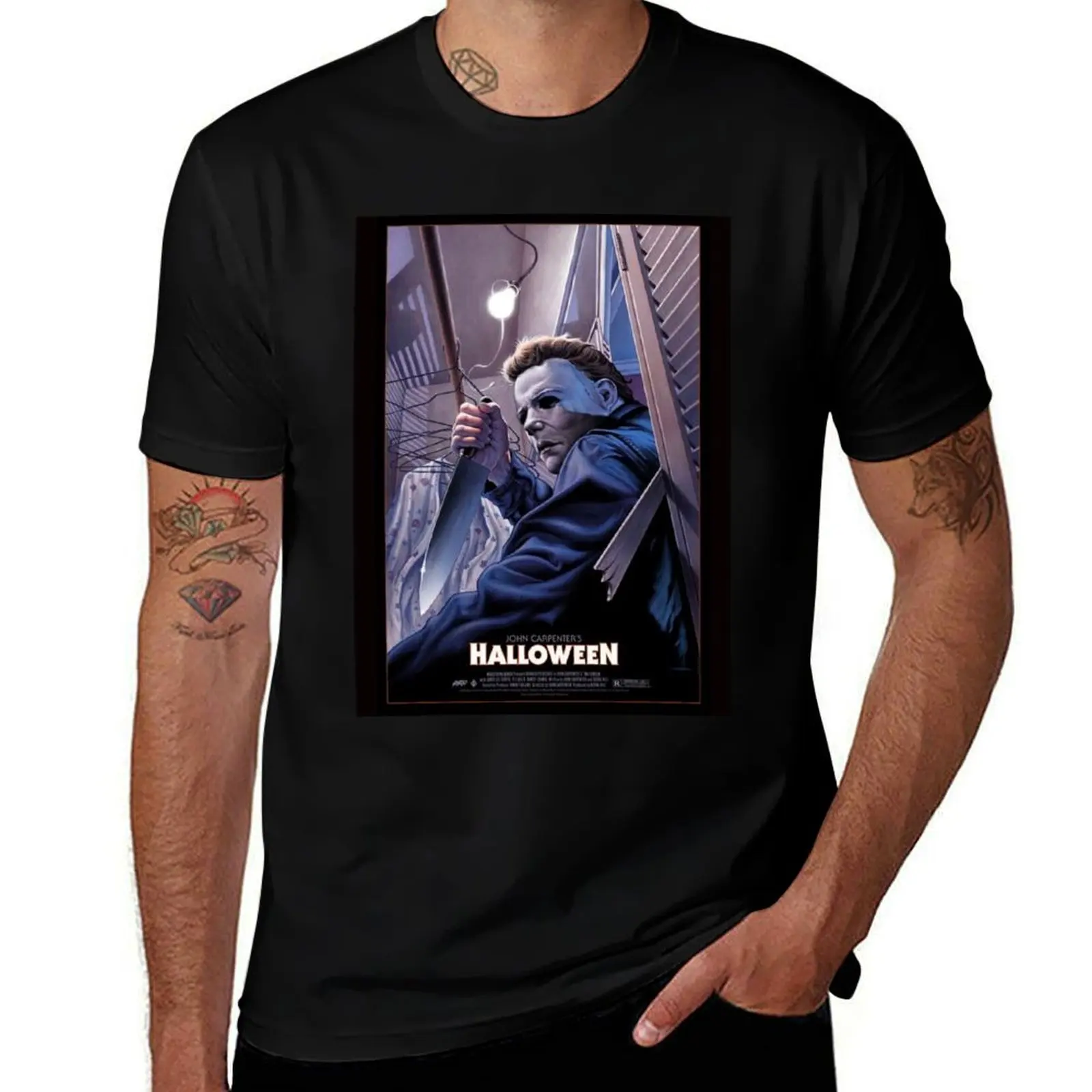 

Spooky poster T-Shirt printed t shirts for man black cotton t-shirt plain for man package t shirts for man pack cotton T-shirt