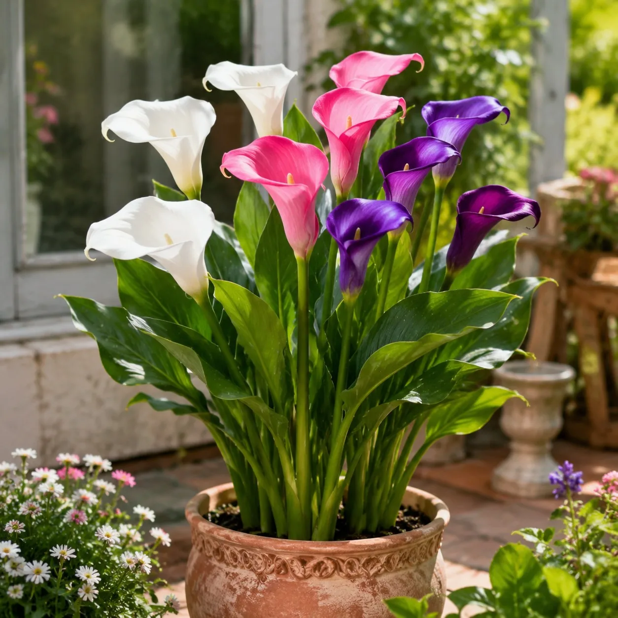 108 Semillas de Lirio de Cala de Colores Variados, Elegantes Flores para Macetas de Interior y Exterior, para Jardín, Patio y Exhibición de Flores Cortadas