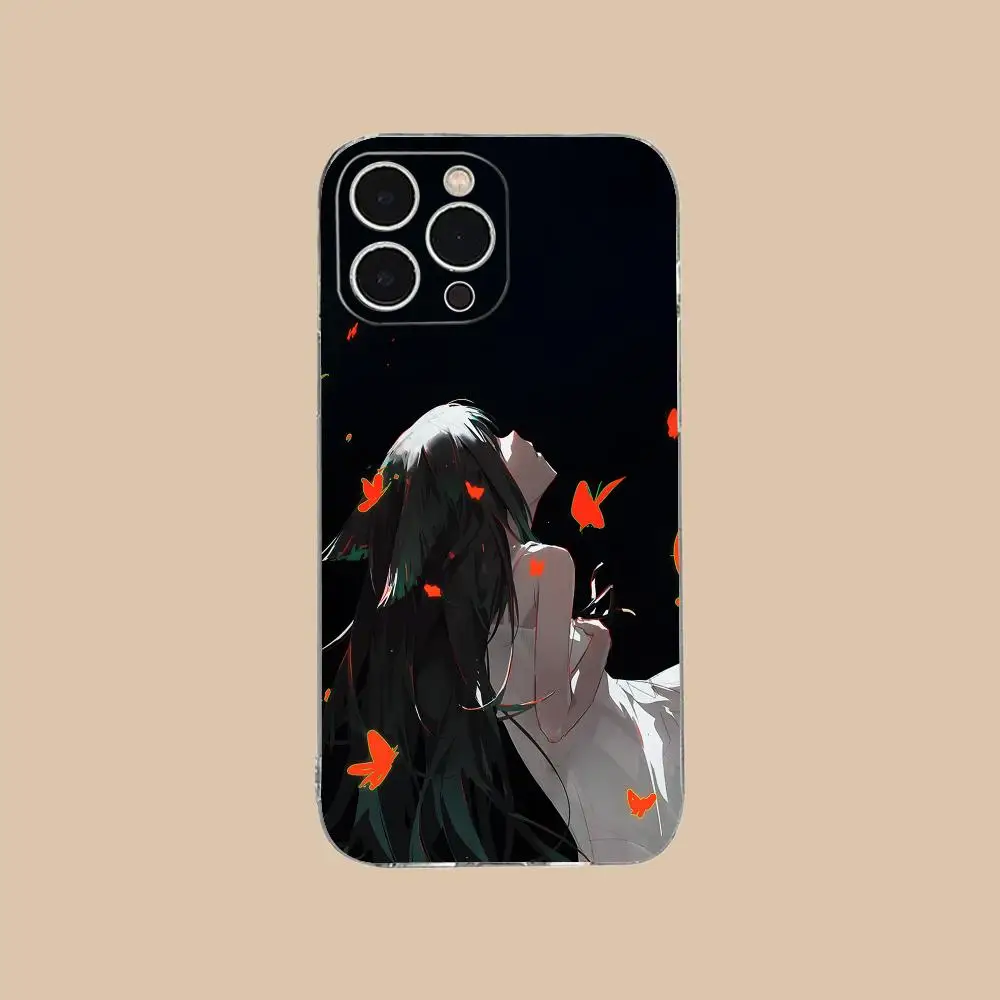 Saya no Uta حافظة هاتف محمول لهاتف آيفون 16 15 14 13 12 11 X XR XS 8 6 Pro Max Plus غطاء صغير شفاف اللون للهواتف الذكية الفاخرة