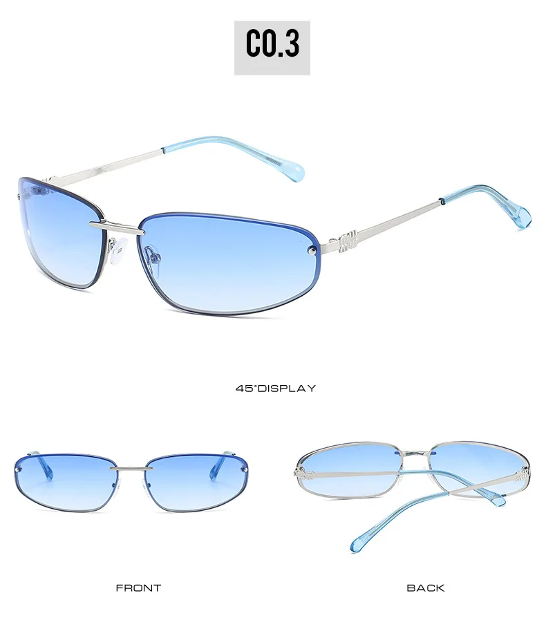 Neue Y2K-Sonnenbrille für Damen und Herren, Vintage-Legierung, kleine quadratische Hip-Hop-Sonnenbrille, Damen-Silber-Spiegelgläser, sexy Shades, Fahrbrille – Detail 10