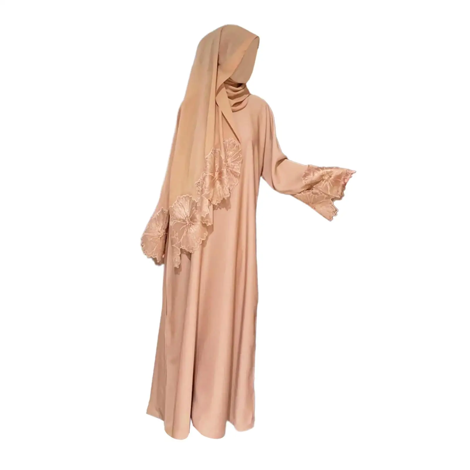 

Muslim Robe Long Sleeves Elegant Outfits Clothing Accessories Muslim Dress Hooded Abaya Dress for Pray Festival Outdoor Ladies