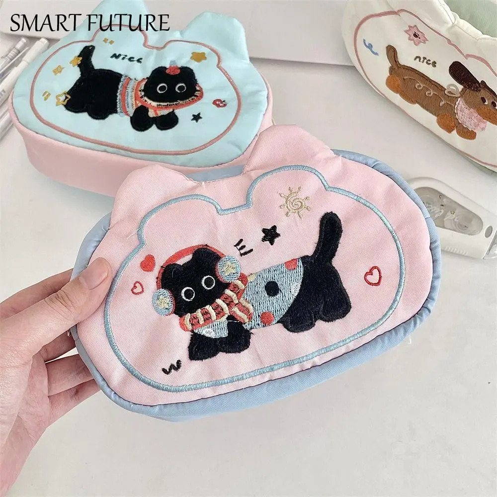 Puppy Mini Cosmetic Bag Multifunctional Candy Color Cartoon Pencil Case Soft Pouch for Make Up Kit Stationery Holder Bag Outdoor