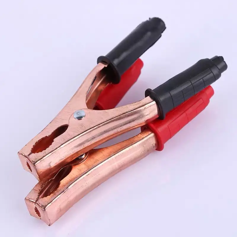 2 Pcs black + Red Copper Plated Alligator Clip Adapter 200A Test Clamp Half Shroud Black Red Battery clamp/Car accumulator clip