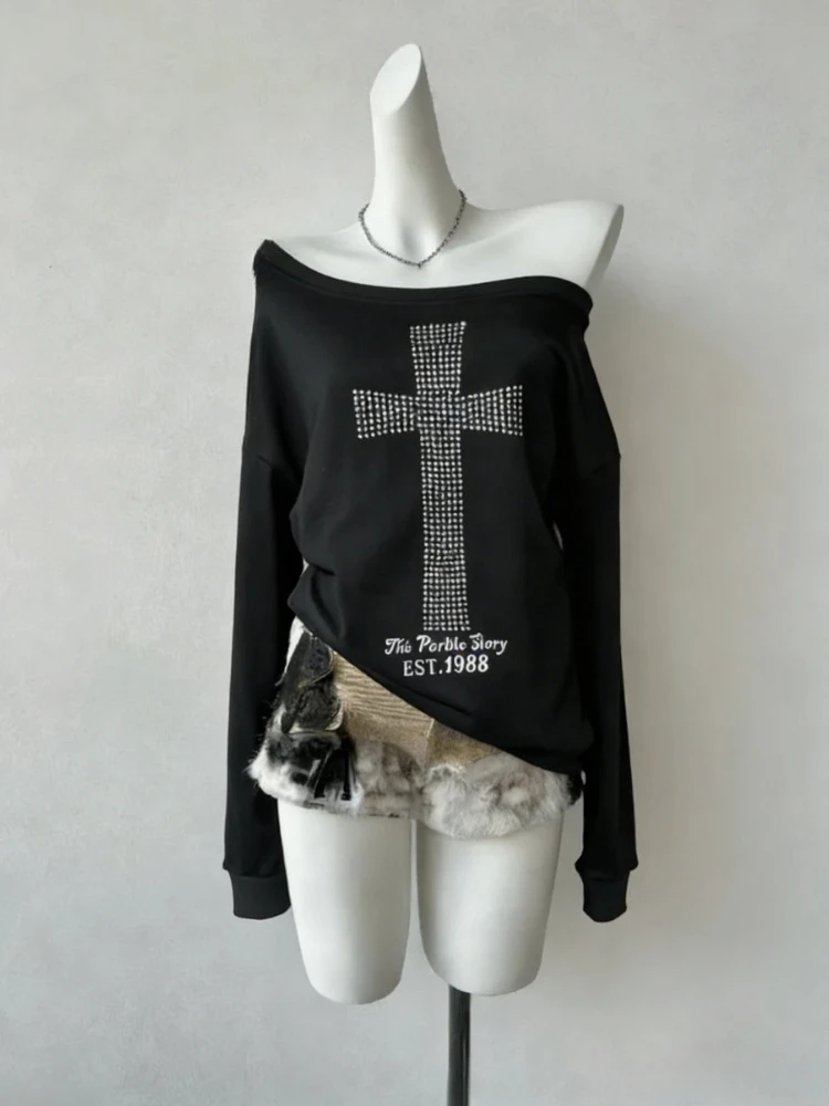 Y2k Vintage Pink Tshirts Slim-fit Halter Slip Short Sleeve Print Y2k Harajuku Fashion Casual Tops Chic Retro Gothic Punk Tees