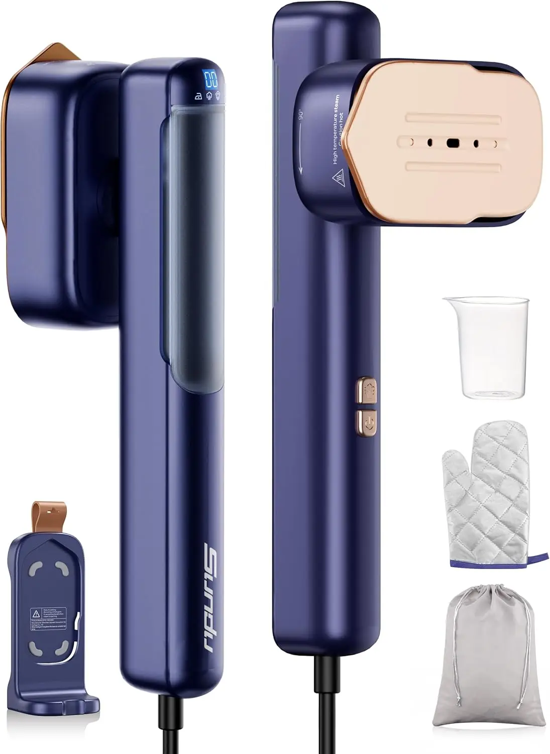 

2-in-1 Steamer & Iron for Clothes, 12s Fast Heat-up 1100W Portable Handheld Garment Steamer with Large Ceramic Panel