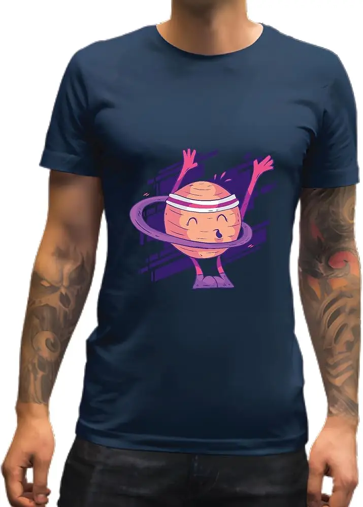 Astronomical Gift Saturn with Rings for Space Lovers  High Quality 100%Cotton Short Sleeve