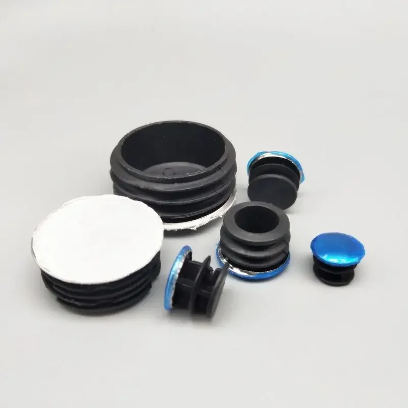 10pcs 25mm Round Steel Pipe Insert Plugs black plastic blanking end caps furniture leg tube Hole dust Cover floor protector pad