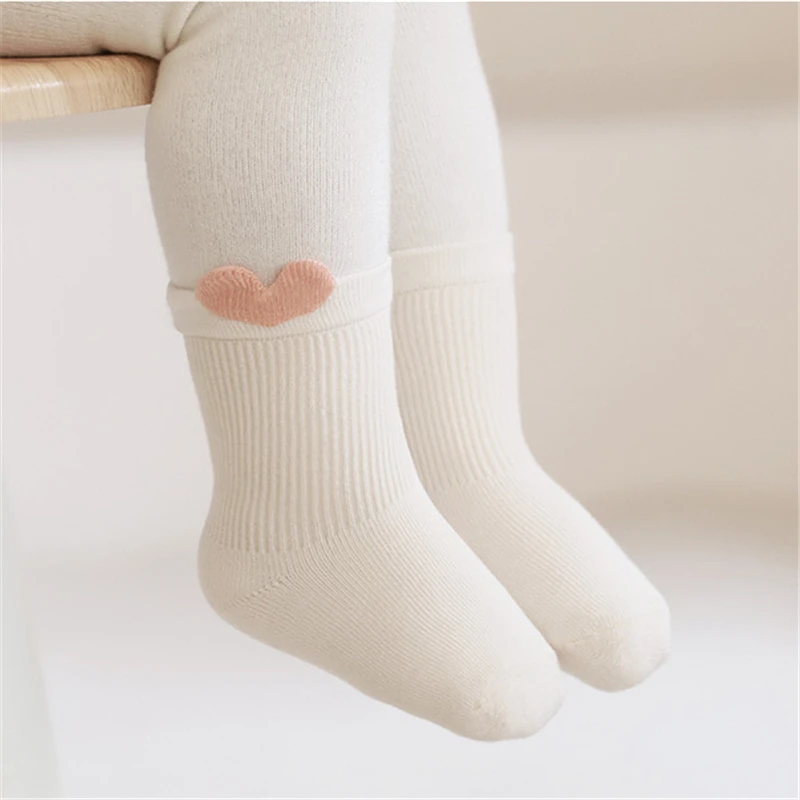 3Pairs Baby Cotton Socks Spring Autumn 0-5Yrs Toddler Socks Cute Bear Heart Decor Soft Breathable Candy Color Children Socks