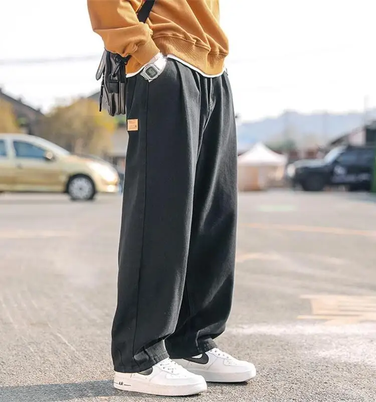 

Свободные широкие повседневные рабочие брюки для мужчин, весна-осень, новые длинные брюки прямого кроя, универсальные уличные свободные брюки