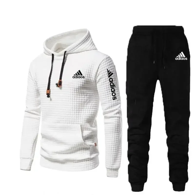 เสื้อฮู้ดแขนยาวผู้ชาย 2025, เสื้อฮู้ดสไตล์ฮาราจูกุ + กางเกงวอร์ม, ชุดผู้ชาย, สปอร์ตแคชชวล, ชุดวิ่ง