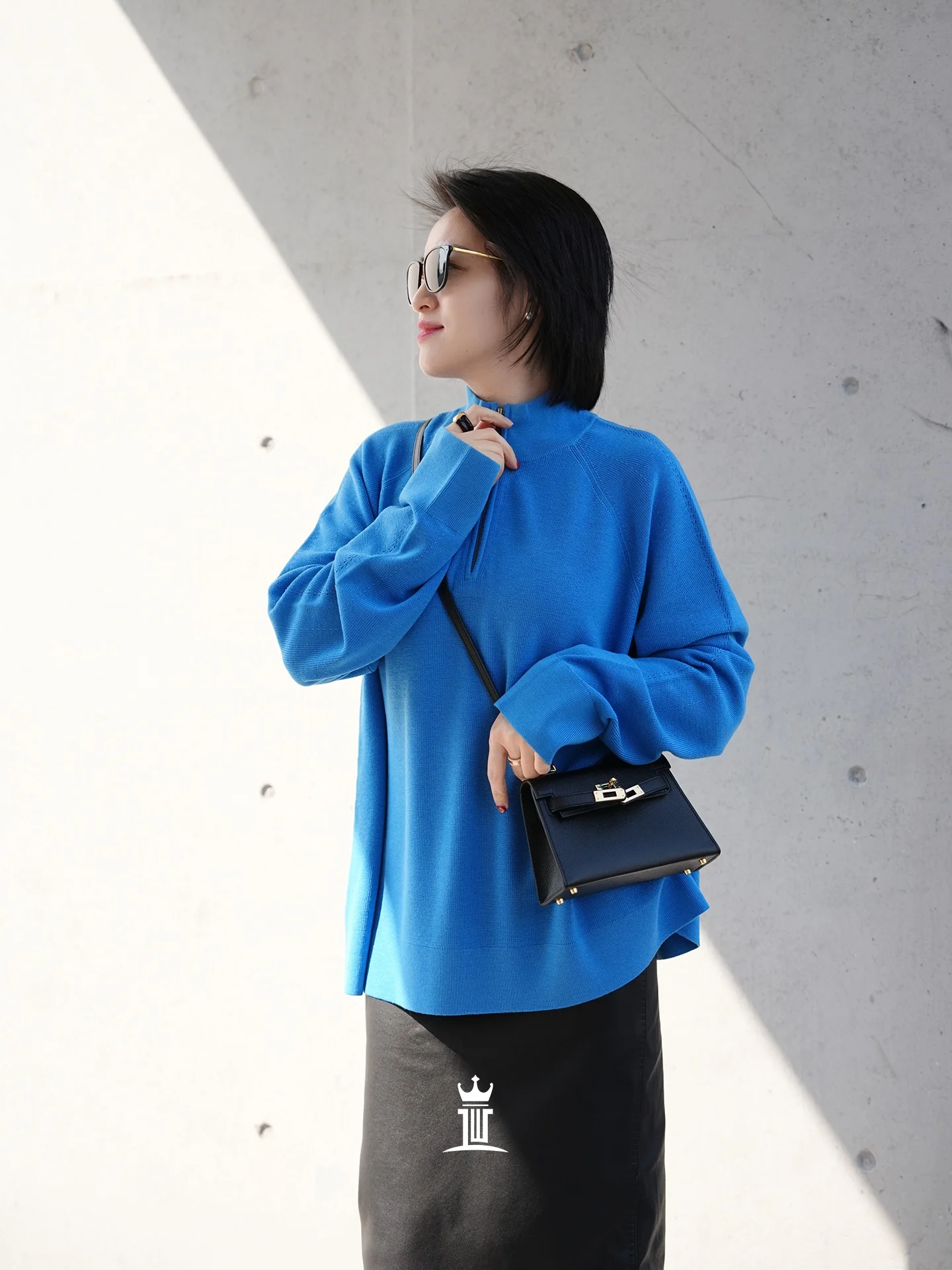 

Loose Fit Woolen Zipper Neck Half Open Long Sleeve Knitted Sweater Spring New Style Women's Cleanfit Casual Fashion JCLP