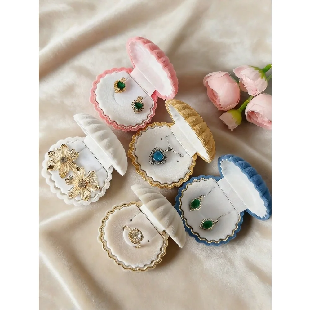 1pc Velvet Jewelry Box, Suitable For Pendant, Earrings, Necklace Gifts, Great For Mother's Day, Wedding, Birthday Surprises, Als