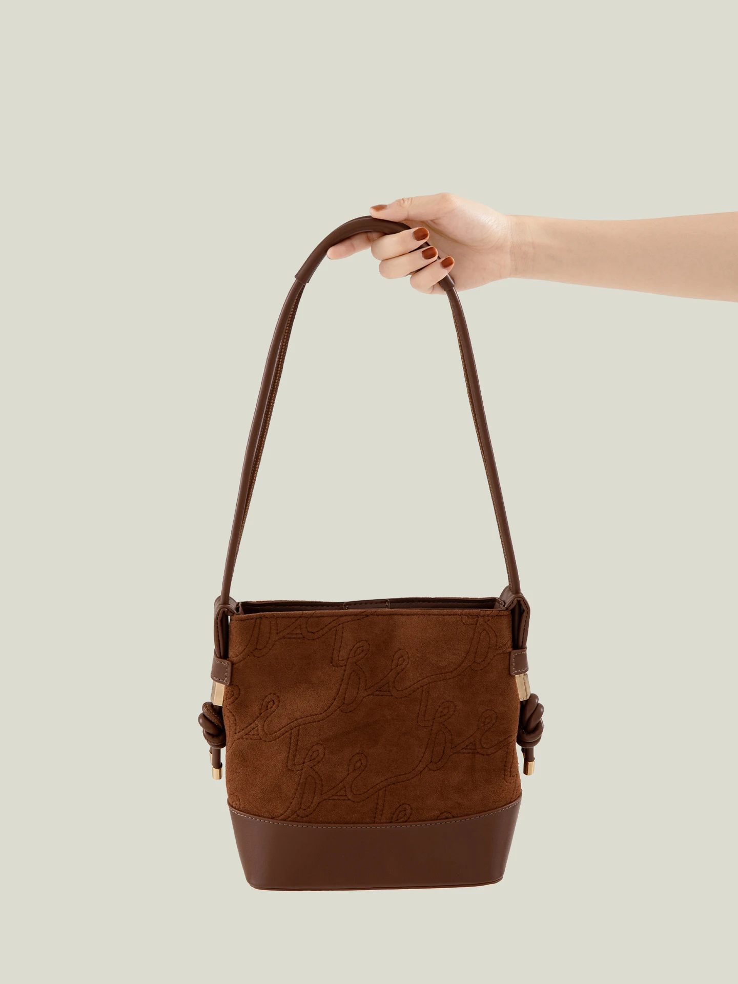 

Autumn Winter Vintage Bucket Bags for Women Niche Design Faux Suede Small Handbags Lady Daily Commuter Handbags