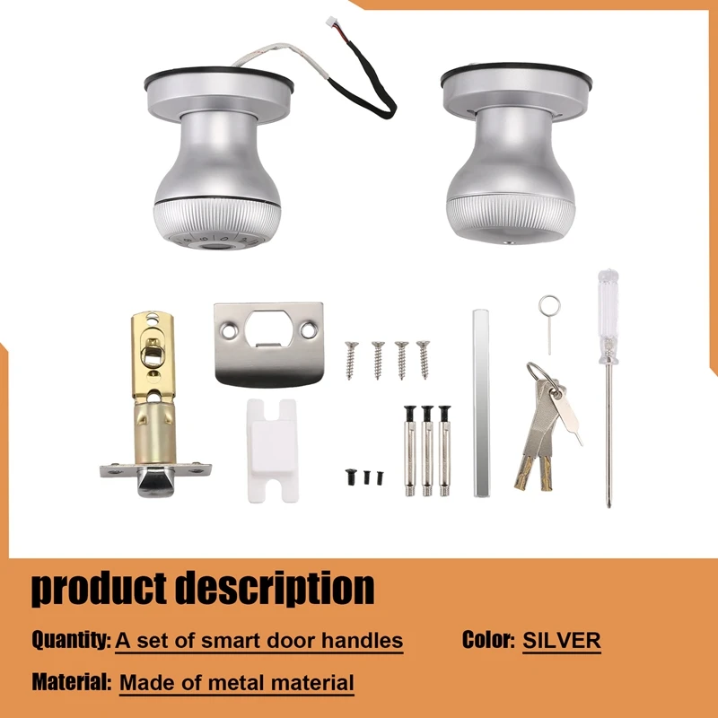 Дверной смарт-замок со сканером отпечатков пальцев, дверная ручка без ключа с парольной клавиатурой для спальни, умный дверной замок