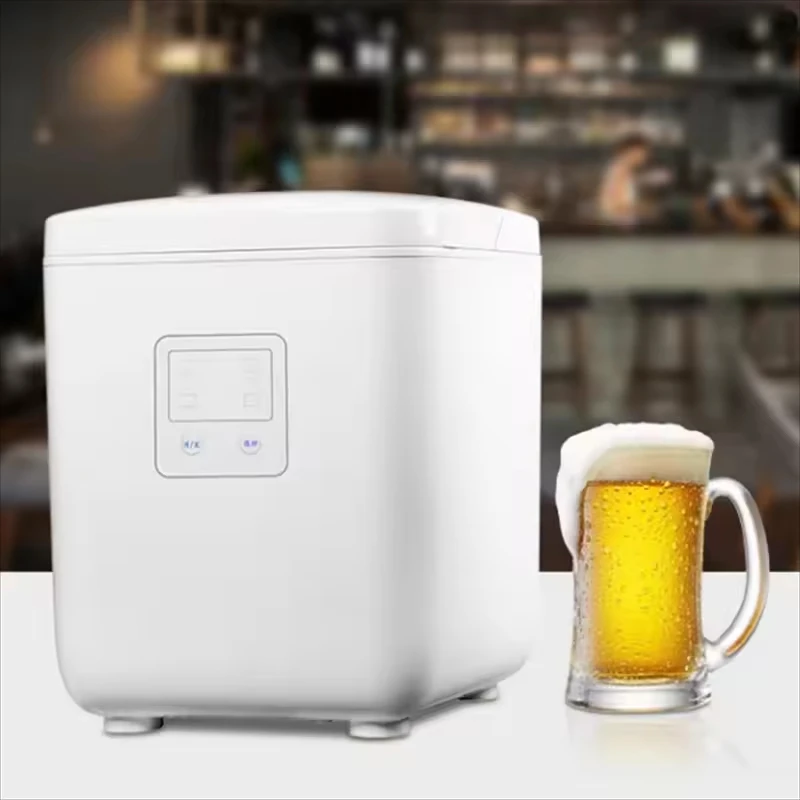 

110W Mini Electric Round Ice Maker - Portable Countertop Ice Machine, Fast Cooling, Self-Cleaning, White, for Home/Bar/Dorm