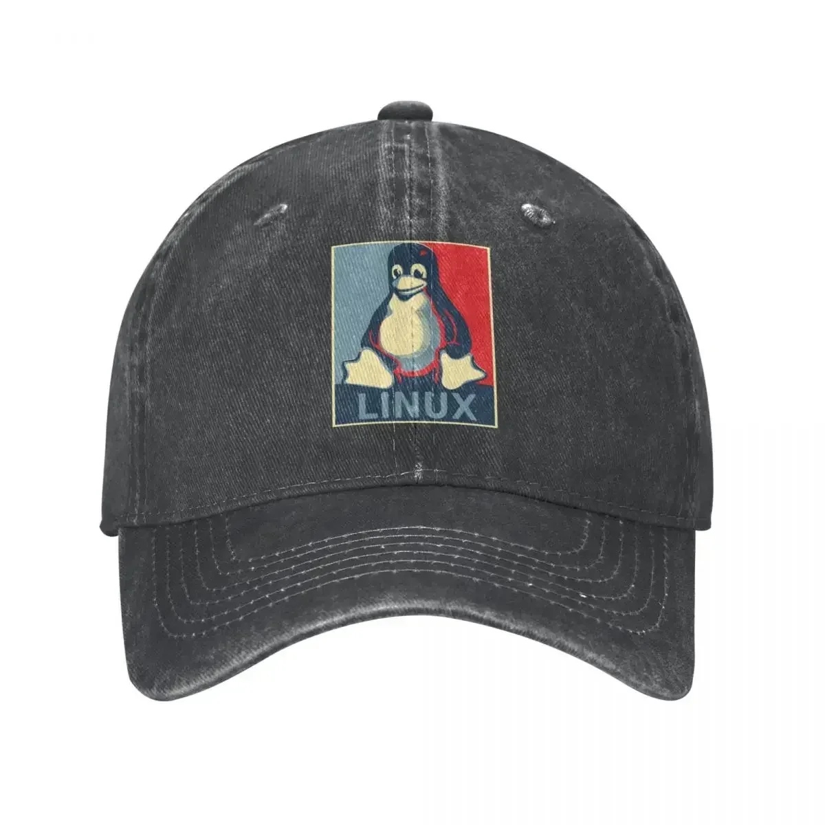 New Linux Tux Penguin Obama Baseball Cap Vintage Distressed Washed Geek Computer Sun Cap Men Women Outdoor Activities Hats Cap