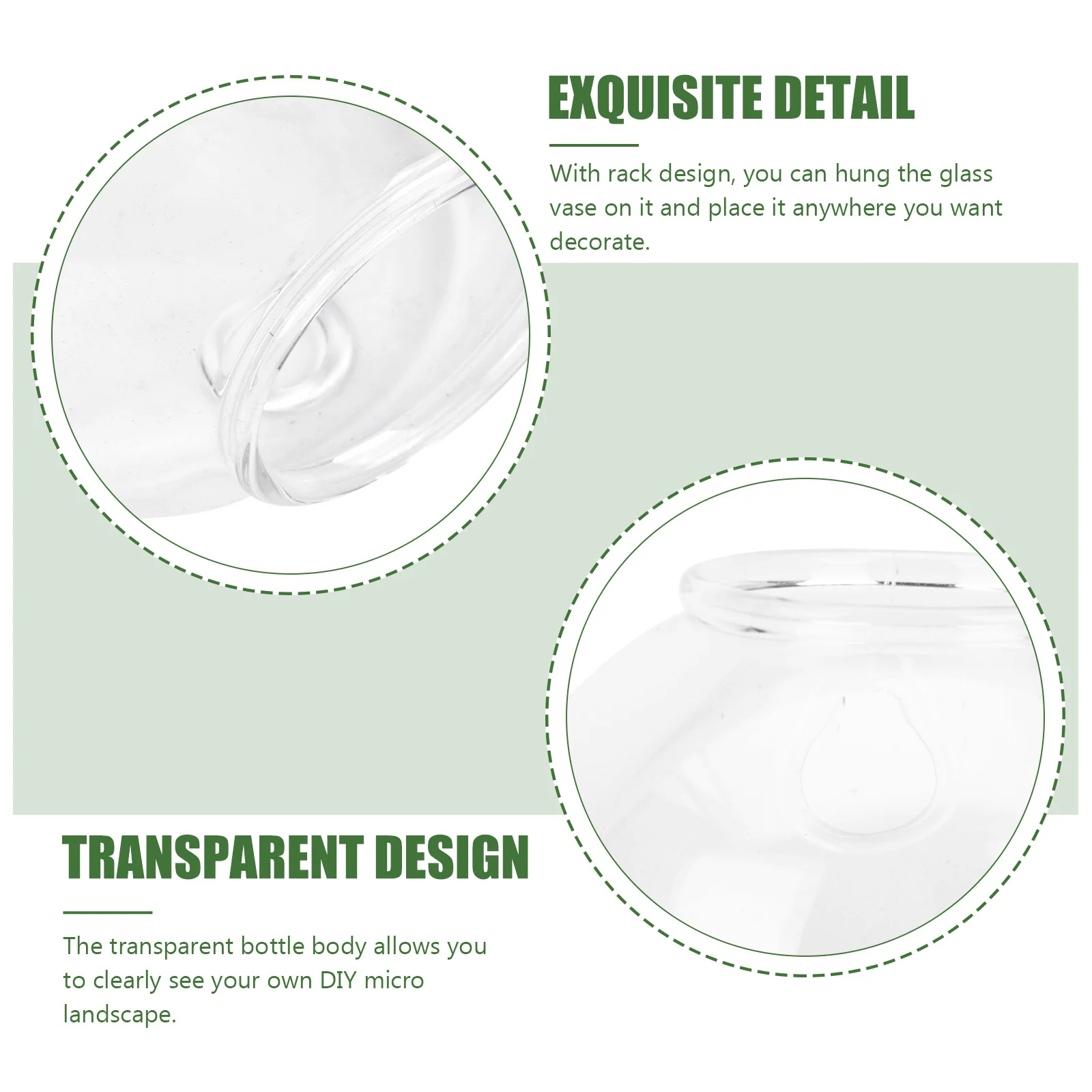

Clear Vase Stem Holder for Decoration Hanging Planter Wall Mounted Glass Flower Pot with Hanger