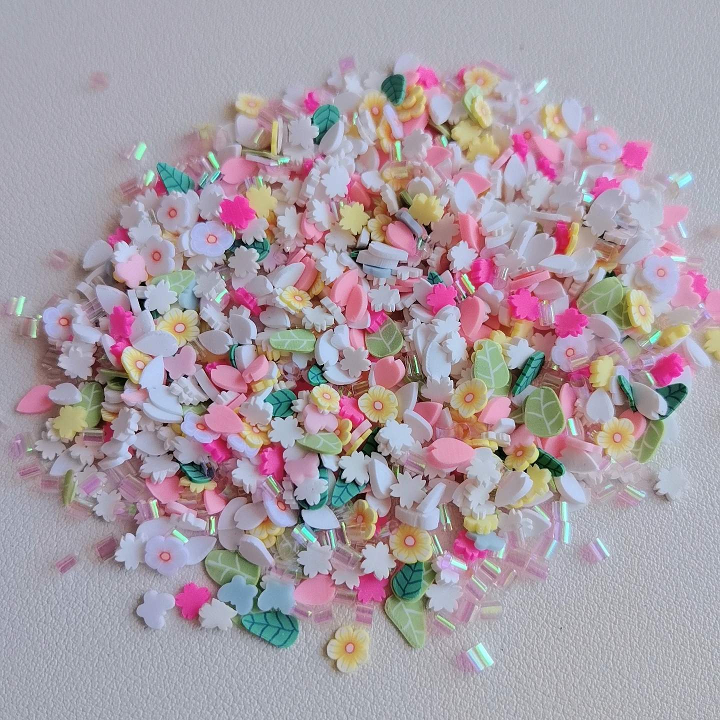 Mixed Bingsu Rhinestone Flower Leaf Slices Polymer Clay Sprinkles for Crafts DIY Making Slime Filling Material Accessories