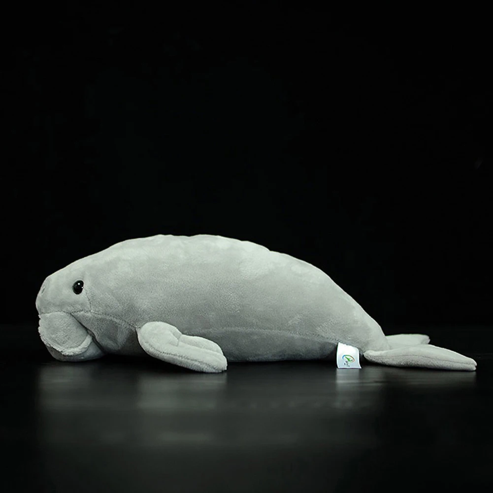 New Dugong Dugon Soft Stuffed Plush Toys Manatee Doll Simulation Cuddly Lifelike Dudongidae Ocean Animals Model Gift 36CM