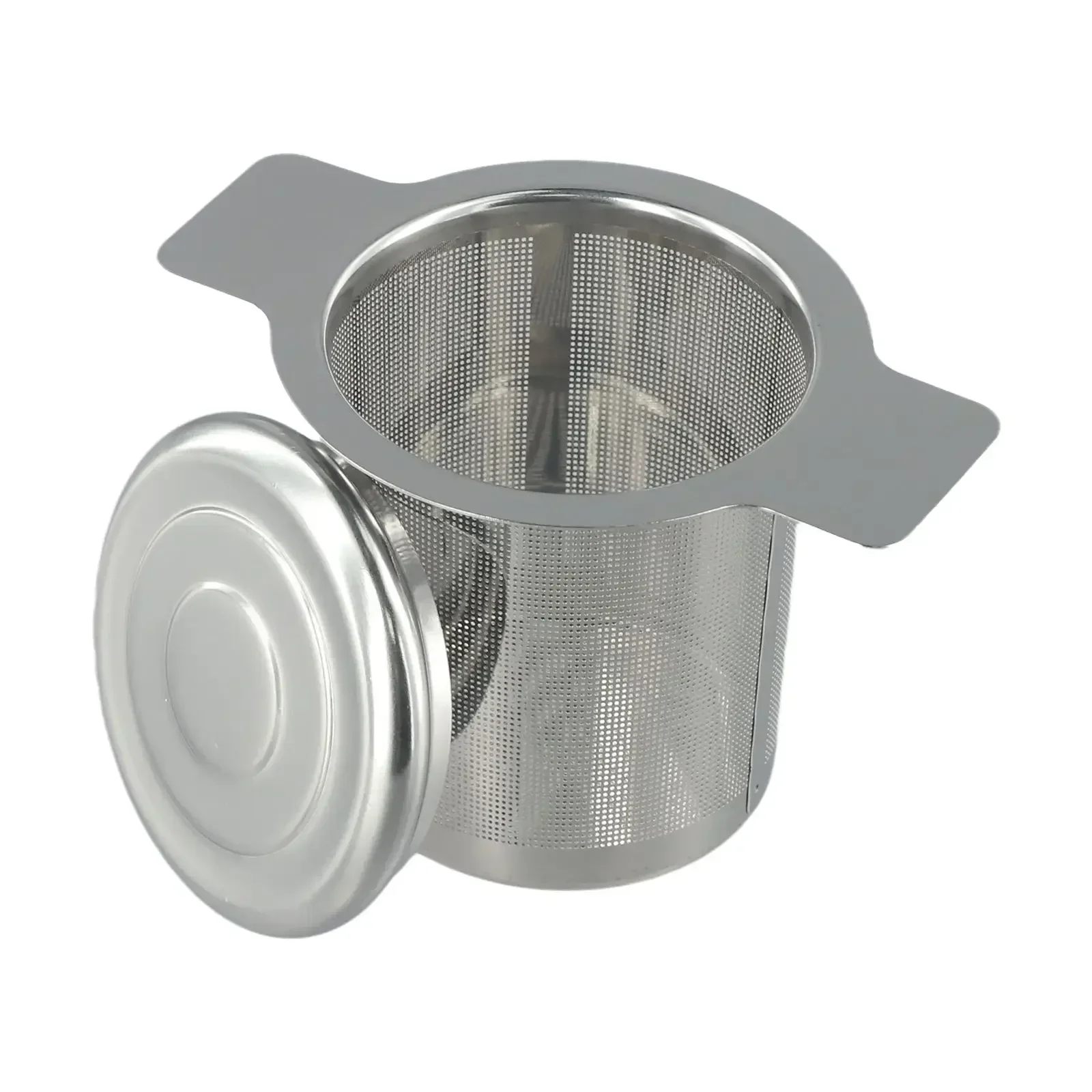 

304 Stainless Steel Tea Drain With Lid 6x7cm Kitchen Brewing Tea Boiling Soup Filter Mesh Double-ear Tea Infuser Filter Tools