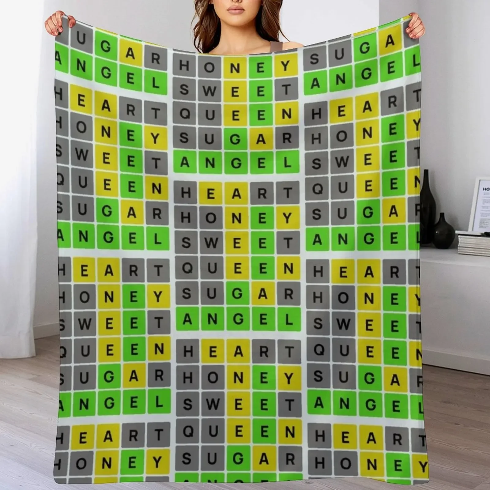 

Wordle Obsessed, love quotes Worldle Game Online Throw Blanket Spring Fall Cozy Throw Blanket for Couch