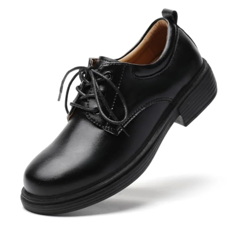 

OKJ Oxford Shoes for Women Black Tie Women's Oxfords Shiny Leather Comfortable Slip on Lace up Ladies Loafers Business Casual D