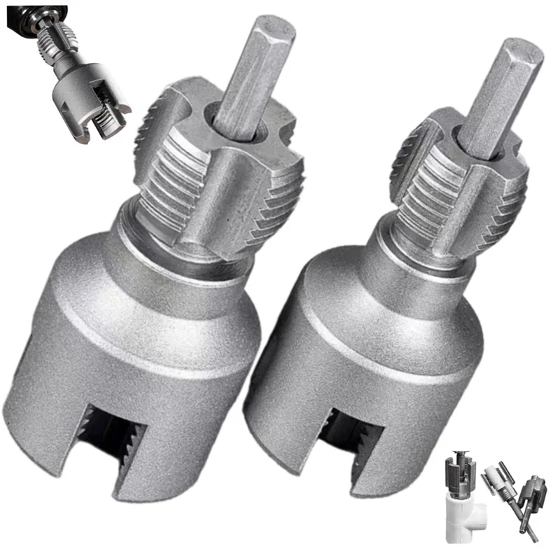 

A25F-Water Pipe Threader 2 In 1 PVC Pipe Threader Kit With 1/2" & 3/4" Adapters (1/2"+3/4")