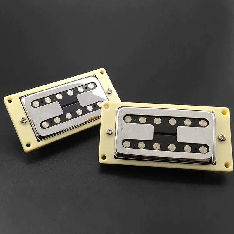 6 Strings Electric Guitar Pickup H Type Humbucker Neck Bridge Pickup for LP Style Guitar Brass Cover Pickup with Ring 50mm/52mm