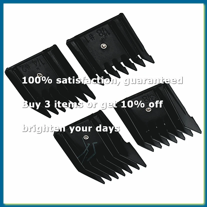 4 Pieces Professional A5 Style Hair Clipper Attachment Guard Guide Cutting Combs Set Compatible Classic Black