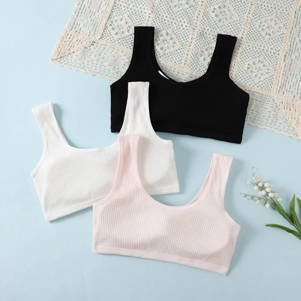Хлопковые детские топы без рукавов, дышащий жилет с бантом, нижнее белье, удобные в ношении, развивающие бюстгальтеры