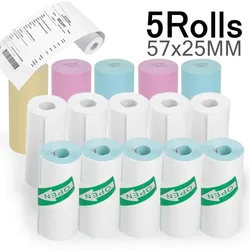 58mm Mini Photo Printer Paper Rolls Thermal Paper 57*25MM White Color Gift DIY Sticker Label Receipt Bill Self-adhesive Paper