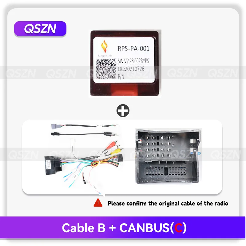 QSZN Canbus Adapter Cable For CITROEN C4L 2019 10.1 Inch 2 Din Car Stereo Fascia Frame Radio Decoration Panel Plate Accessories