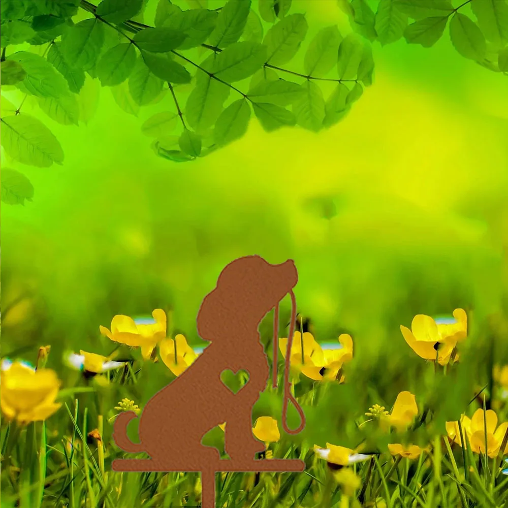 

Adorable Small Dog Iron Art Garden Decoration – Cute for Your Yard. Lovely for Pet Commemoration and Outdoor Delight
