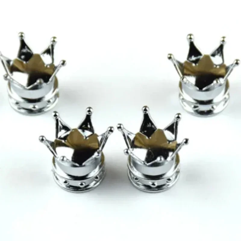4PCS Universal Crown Tire Valve Caps Dustproof Waterproof Wheel Rim Cover for Car Motorcycle Truck SUV